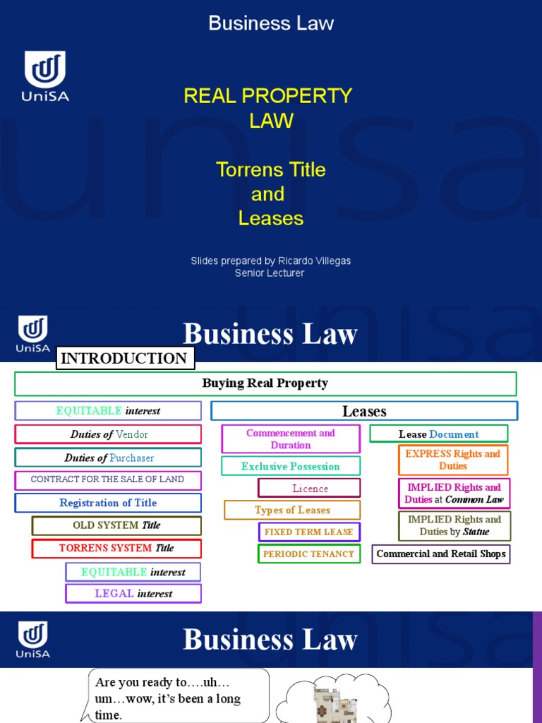 9B LAWS 1018 REAL PROPERTY Torrens Title and Leases Download