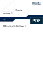 Edexcel Statistics S1 January 2011 Mark Scheme