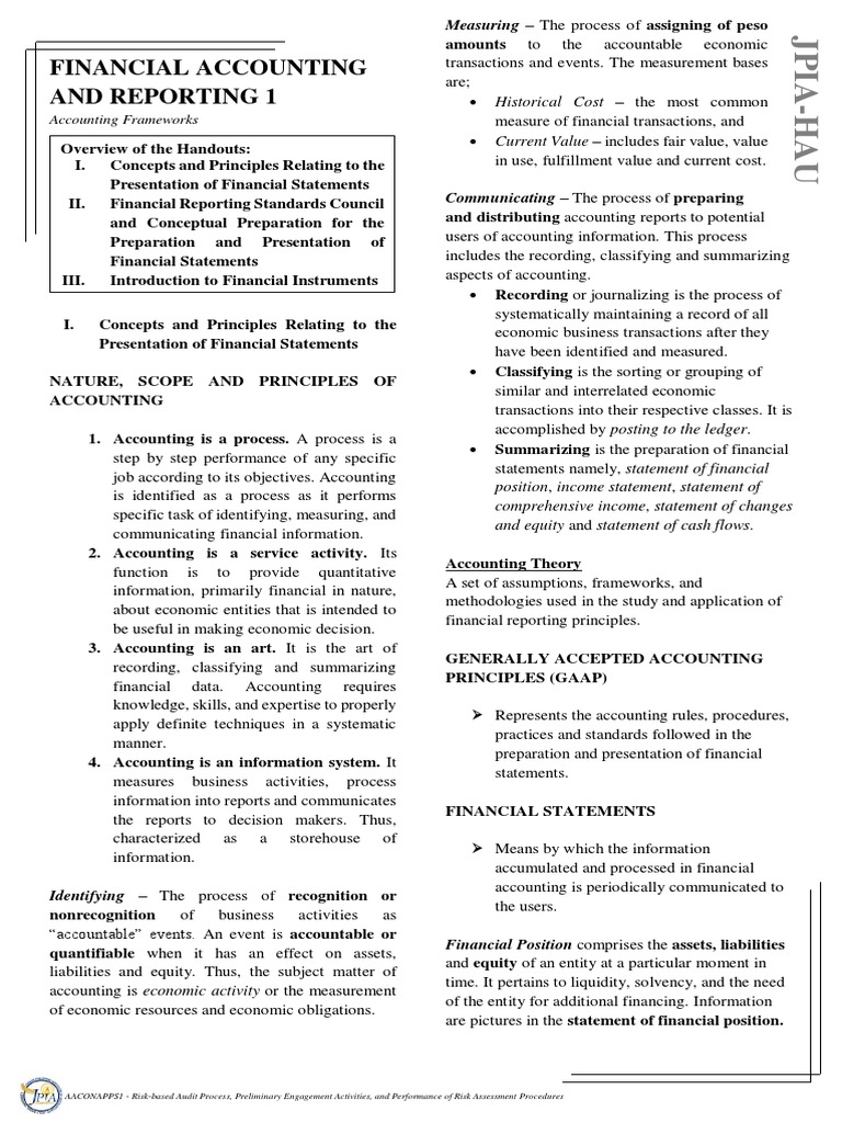 Financial Accounting and Reporting 1 | PDF | Accounting | International ...