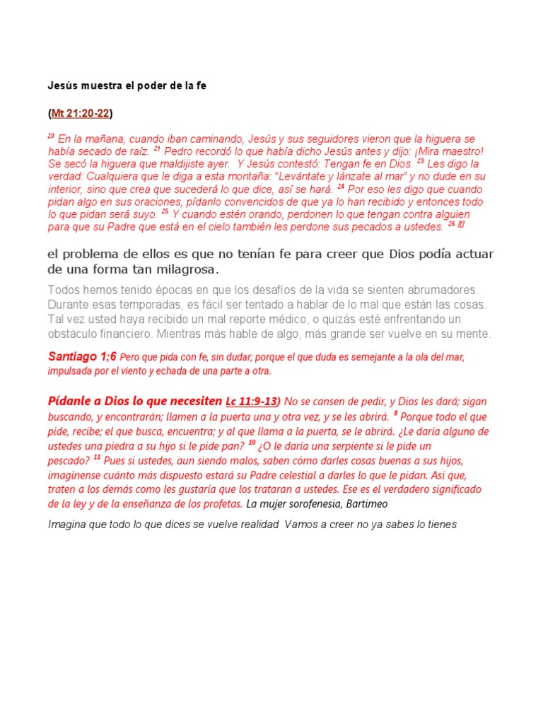Poder de la fe en Jesús | PDF