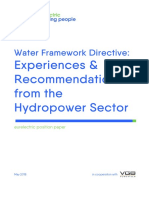 Publication Water Framework Directive Experiences & Recommendations From The Hydropower Sector