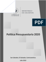 Politica Presupuestaria 2020 (31-07-2019)