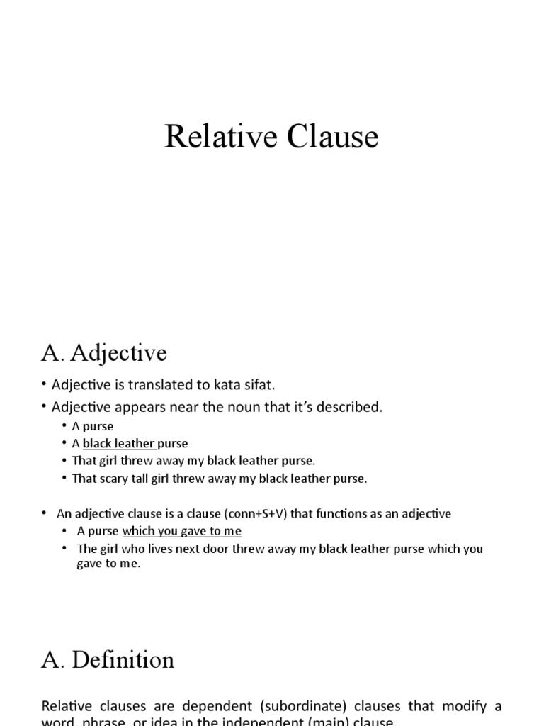 Understanding Relative Clauses in English | PDF | Adjective | Clause