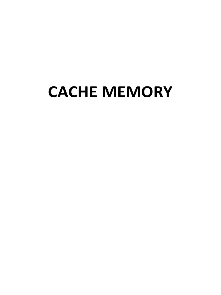 Gambar dan Penjelasan Cache Memory | PDF
