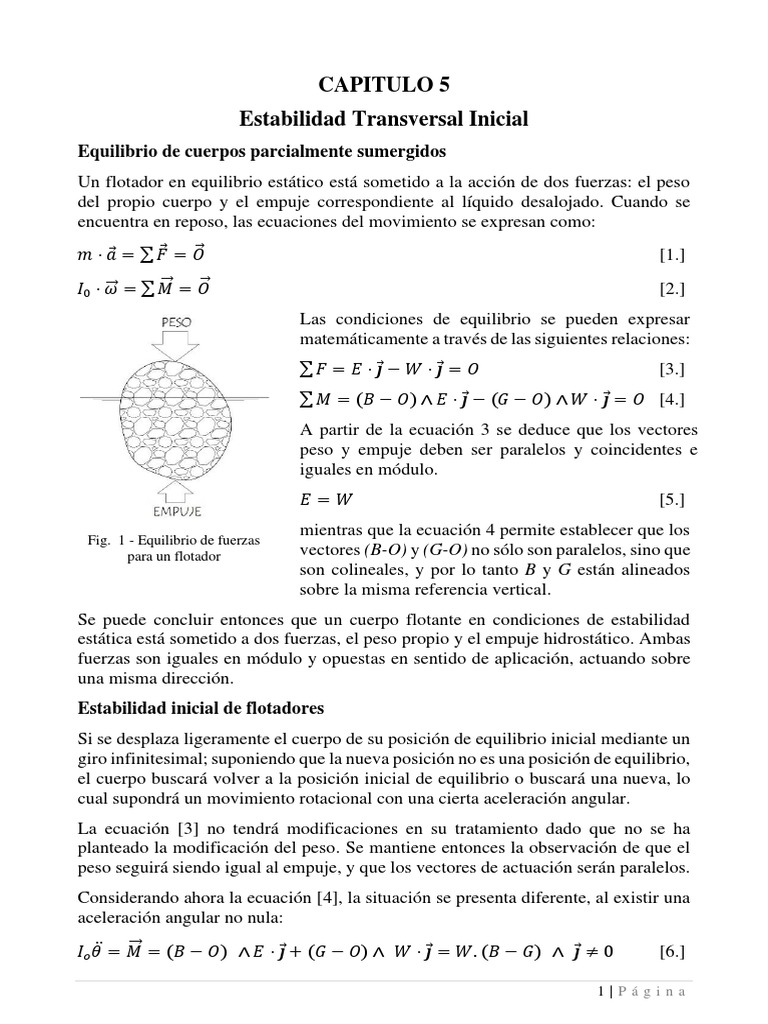 Capítulo 5 Estabilidad Transversal Inicial | PDF | Oscilación | Centro ...