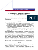 El Síndrome de Burnout en Alumnos de Educación Secundaria