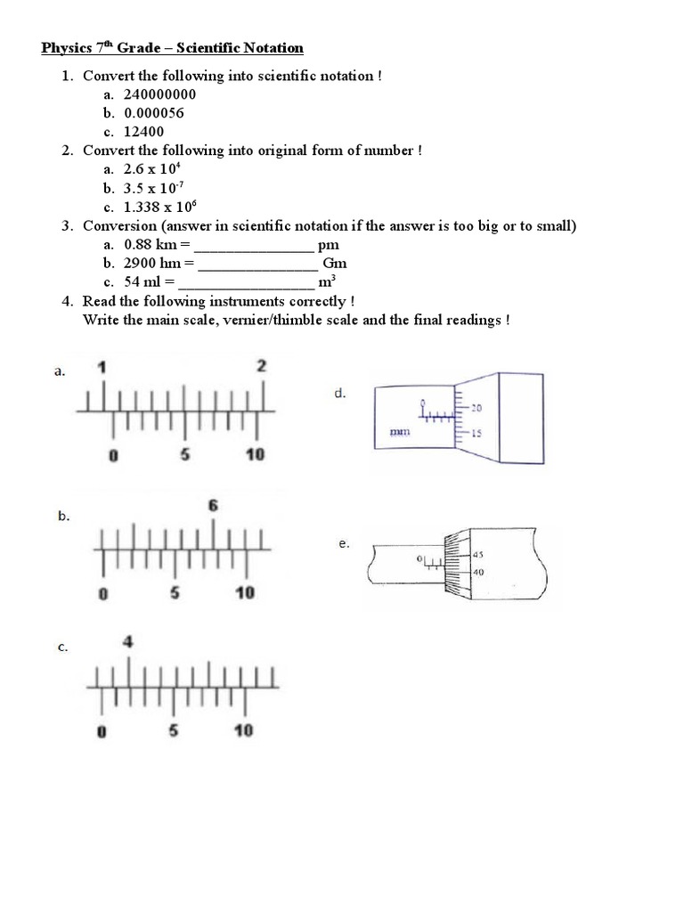 7th Grade Physics: Scientific Notation Guide | PDF