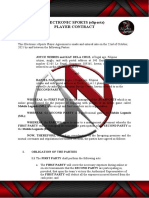 JN Esports Player Contract