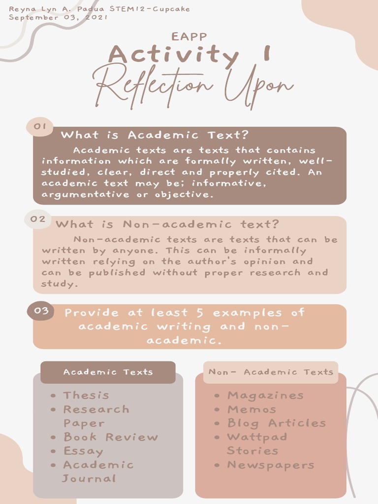 Academic vs Non-Academic Texts Guide | PDF