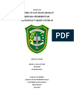 Makalah Kepercayan Masyarakat Pada Pemerintah Mengenai Vaksin Covid 19