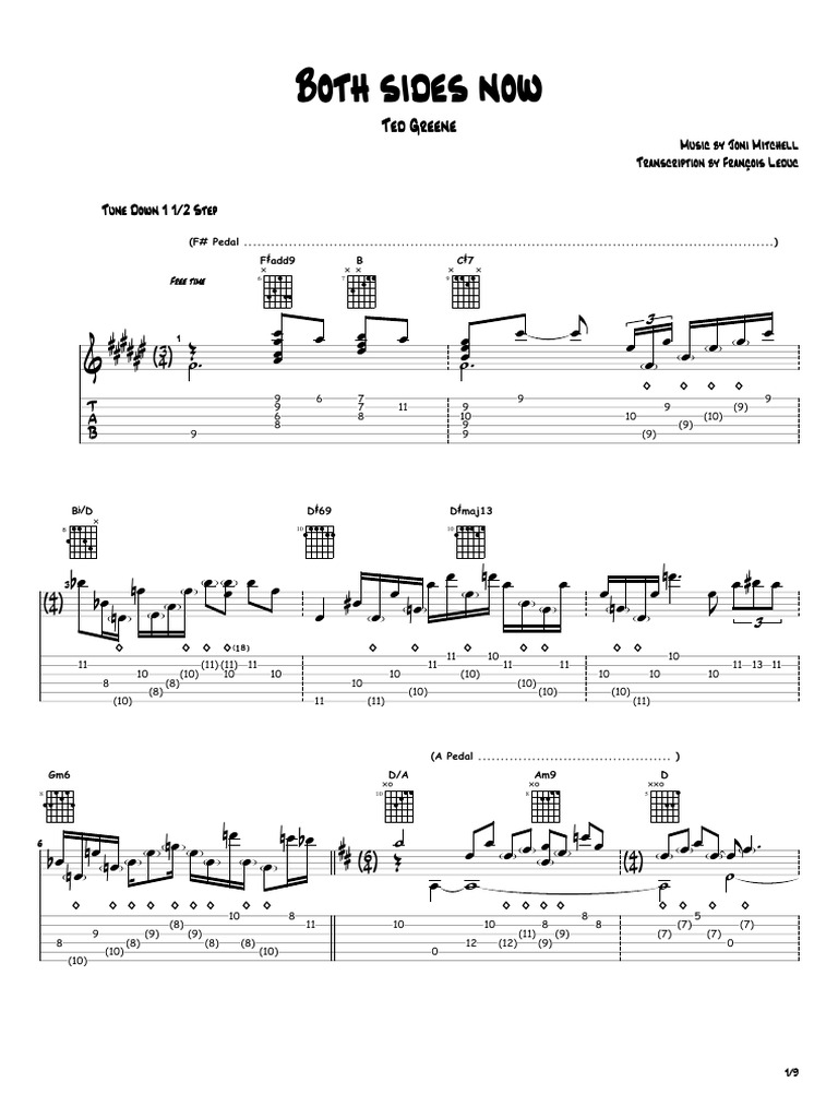 Joni Mitchell: Both Sides Now Chords | PDF | Song Recordings Produced ...