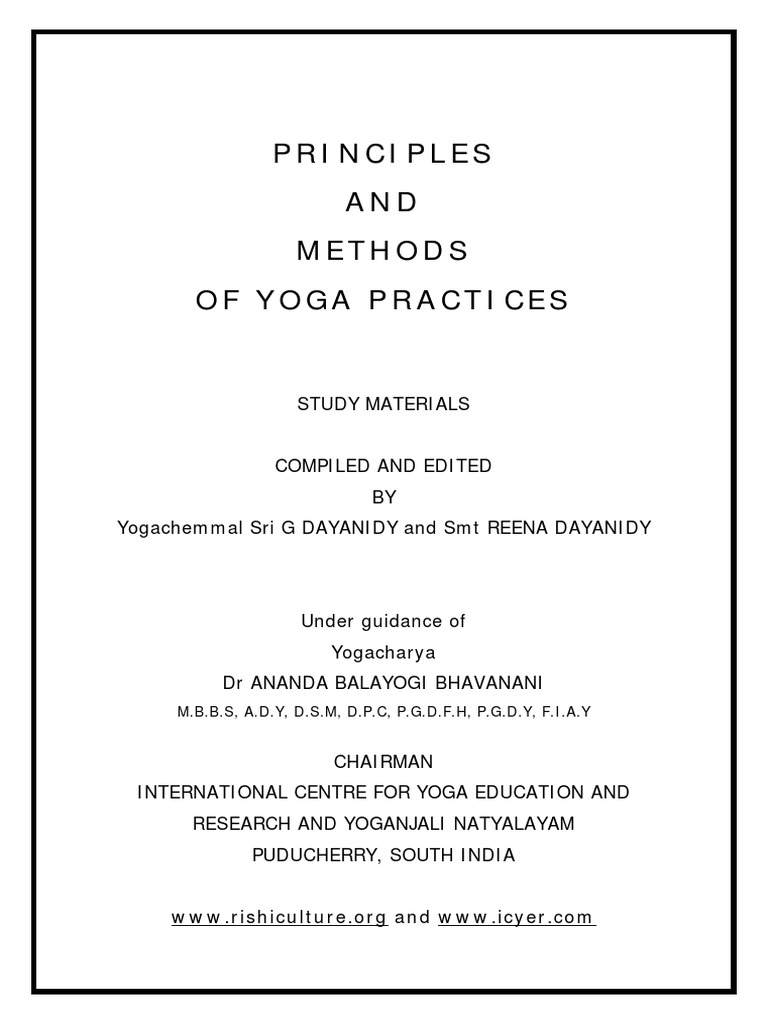 Principles and Methods of Yoga Practices PDF Yoga Asana