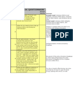 # Technical Questionnaire: Answer Yes/No Answers Domain Level: Windows 2000 Mixed