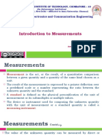 Introduction To Measurements: Department of Electronics and Communication Engineering