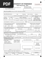 University of Hyderabad: Basic Data Form - 2011