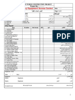 Heavy Equipment Access ControlInspection Checklists