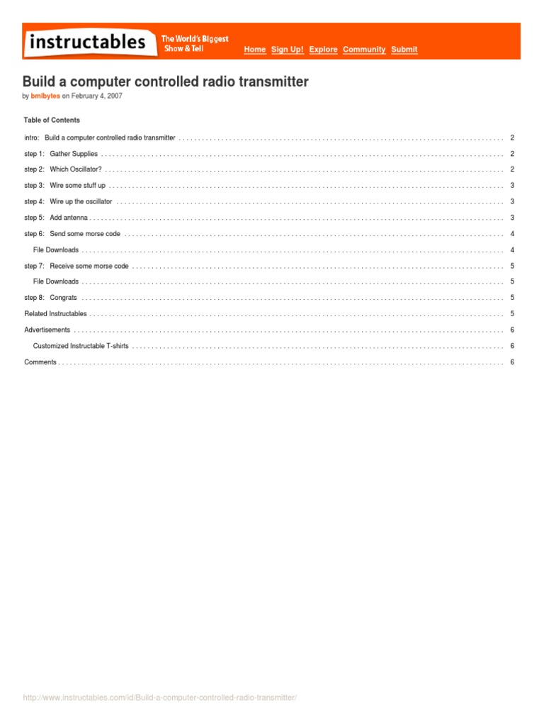 Build A Computer Controlled Radio Transmitter PDF Hertz Radio