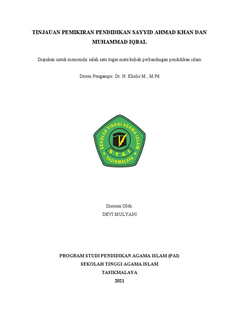 Tinjauan Pemikiran Pendidikan Menurut Syyaid Ahmad Khan Dan Muhammad Iqbal Pdf