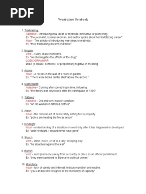 Vocabulary Notebook