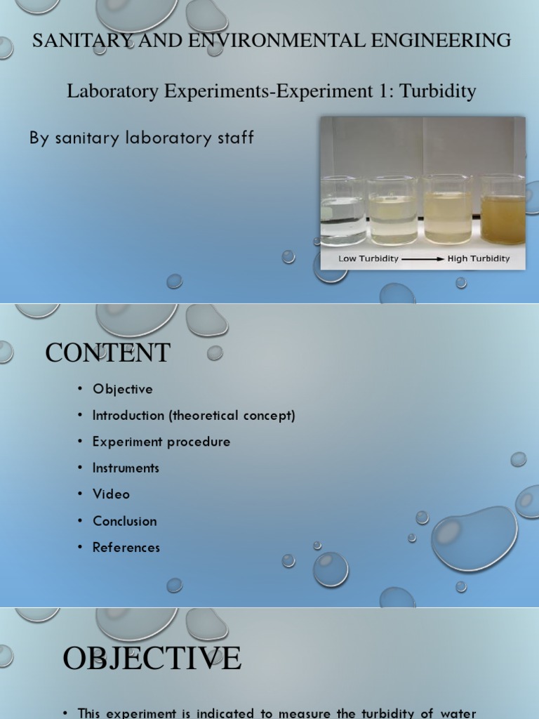 01 Experiment 1 Turbidity PDF Environmental Issues With Water
