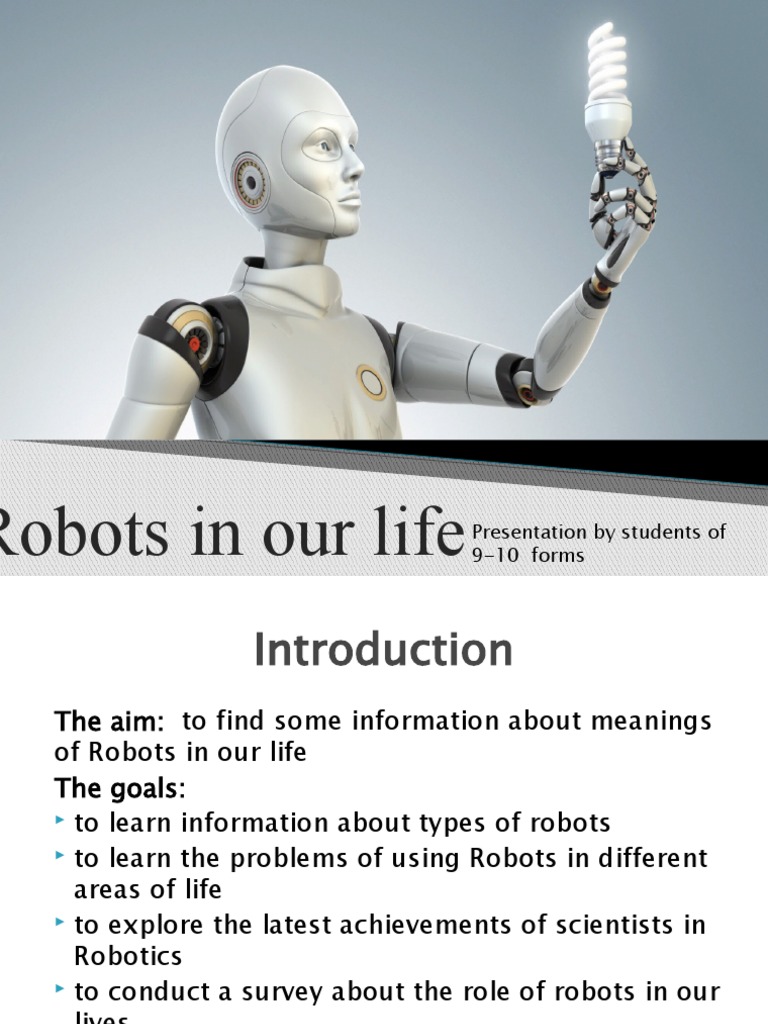 Prezentatsiya Po Angliyskomu Yazyku Robots in Our Life PDF Robotics