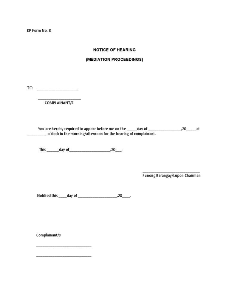 KP Form No PDF