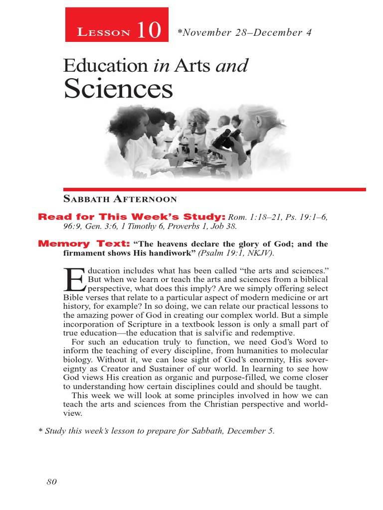 Sciences: Education in Arts and | PDF | God | Science