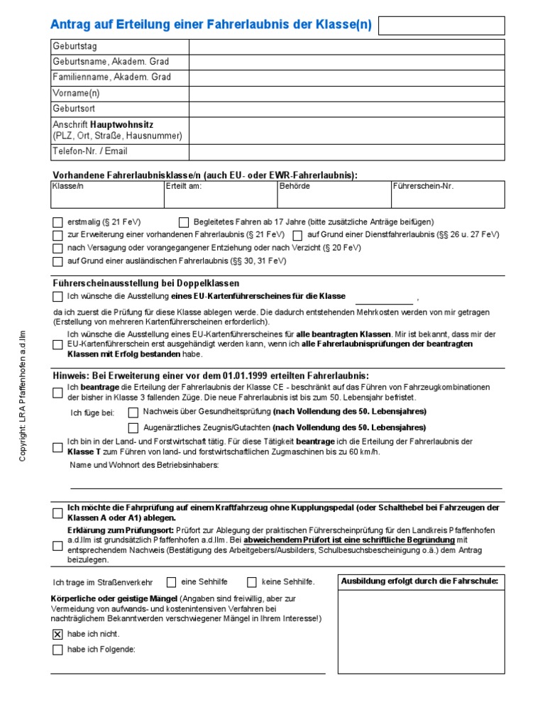 Fhrerschein Wiedererteilung Antrag