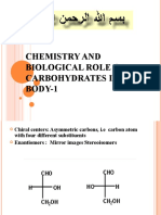 Chemistry and Biological Role of Carbohydrates in The BODY-1