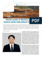 Market Leader of Myanmar's Mining Industry Seeks International Partnerships