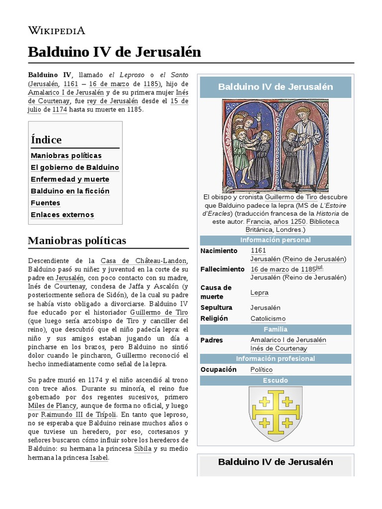 Balduino IV de Jerusalén | PDF | Edades medias | Cruzadas