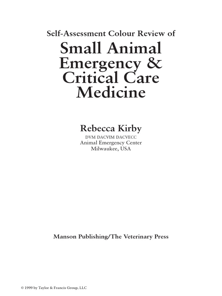 Small Animal Emergency and Critical Care Medicine PDF Bleeding Lung