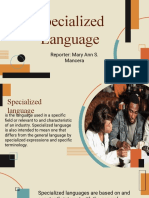 Specialized Language Report