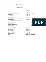 John Doe Repair Shop Trial Balance