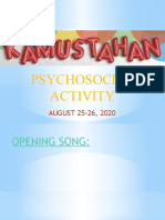Psychosocial Activity: AUGUST 25-26, 2020