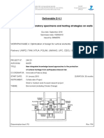 D4.1 - Specification For Laboratory Specimens and Testing Strategies On Walls and Pillars