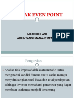 BEP Analisis Matrikulasi, Aksi