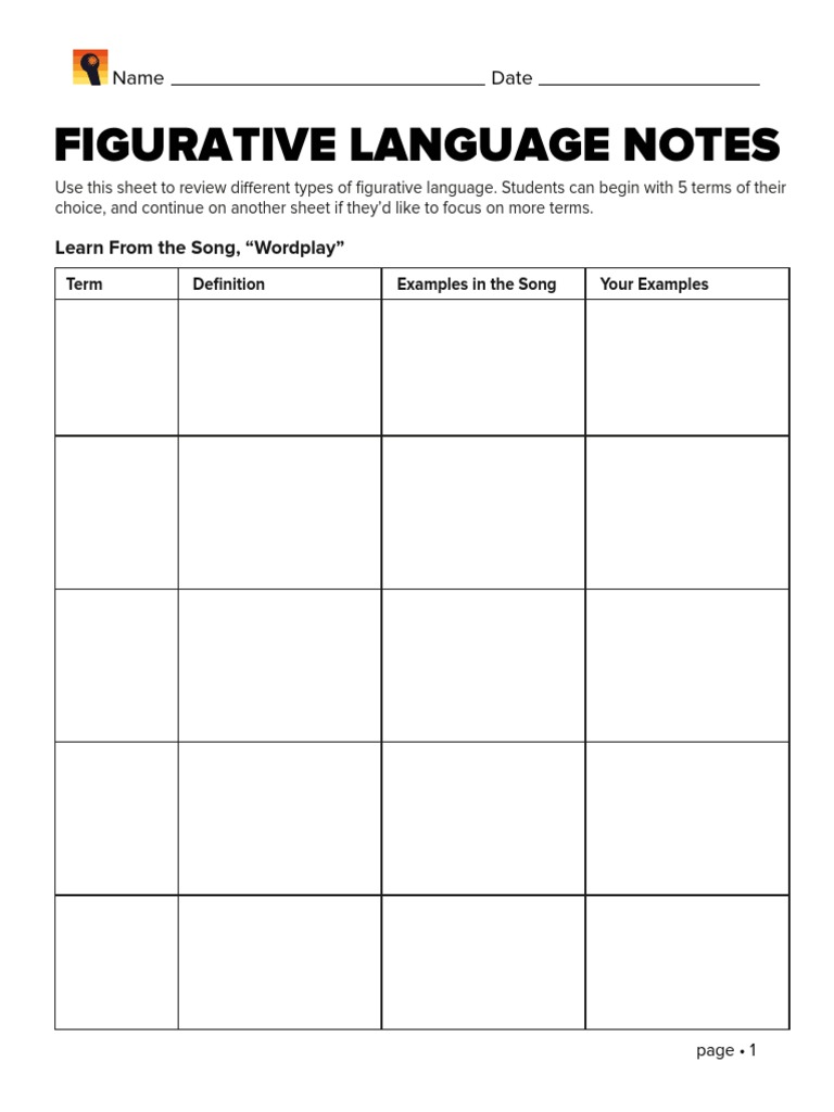 Figurative Language Study Notes | PDF | Language Arts & Discipline ...