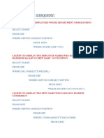 Pdfcoffee.com Answers of Subquery PDF Free