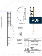 Detalhe de escada marinheiro com lista de componentes