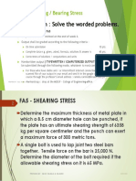 Instruction: Solve The Worded Problems.: FA5: Shearing / Bearing Stress