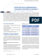 Correction Des Forts Astigmatismes. Le Maximum Tolérable en Lunettes