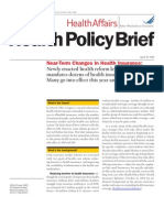 RWJF Policy Brief - Near-Term Changes in Health Ins