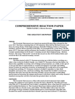 TERM PAPER 2 - Comprehensive Reaction Paper