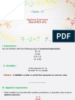 Chapter - 03: Algebraic Expression ( )