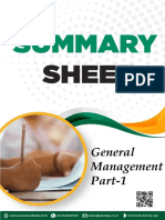 Summary Sheet - General Management Part 1