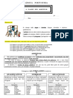 A CLASSE DOS ADJETIVOS - Ficha de Trabalho