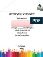 Certificate of Achievement: This Is Awarded To