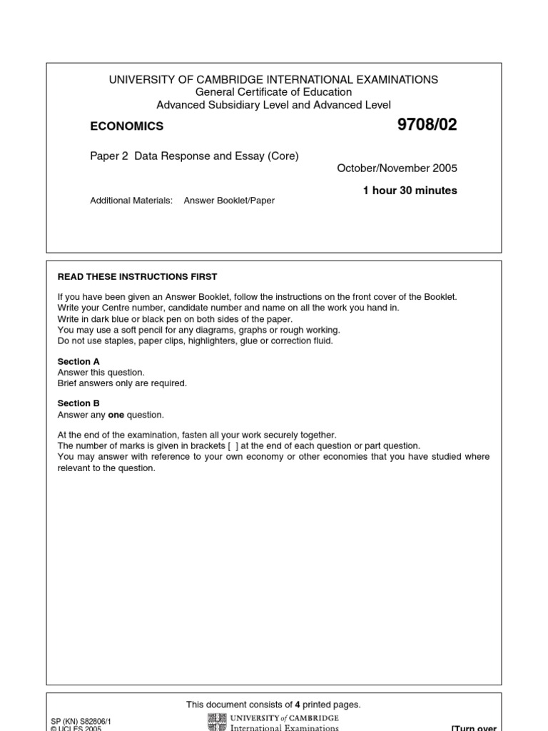 9708 w05 QP 2 | PDF | Exchange Rate | Inflation