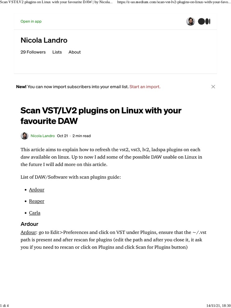 Scanning VST/LV2 Plugins on Linux DAWs | PDF | Application Software ...
